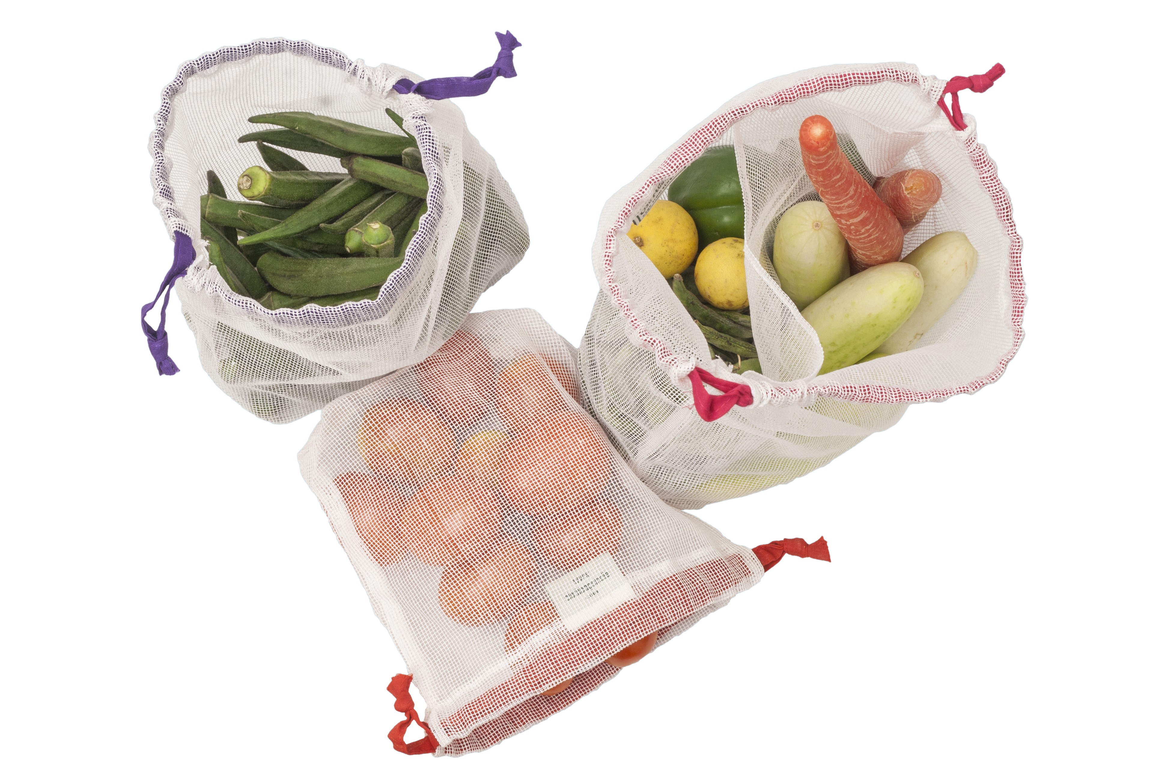 cotton bags for storing vegetables in fridge